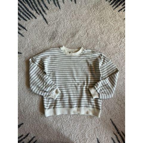 Pre Loved Strickpullover von Búho I Hellbeige/Grün gestreift I Gr. 8Y