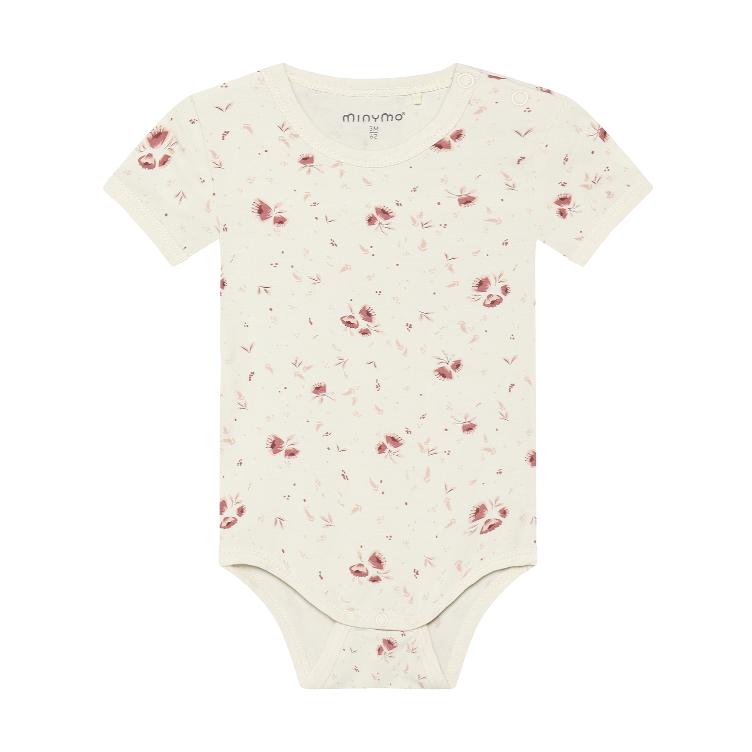 Minymo Baby Body Kurzarm aus Bambusviskose – Rose Peach Whip