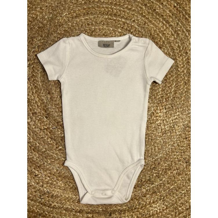 Pre-Loved Kurzarm-Body von Wheat | Weiss | Grösse: 68