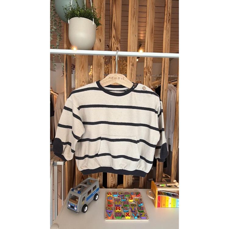 Pre Loved Sweatshirt von PLAY UP I Beige/Navy I Gr. 18M