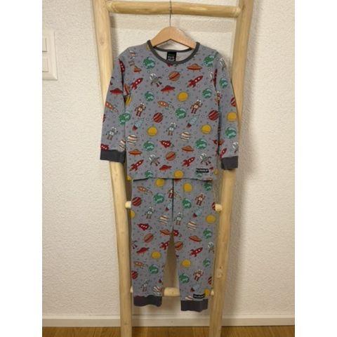Pre-Loved Pyjama von Villervalla in Hellblau mit Space-Print I Grösse 98/104