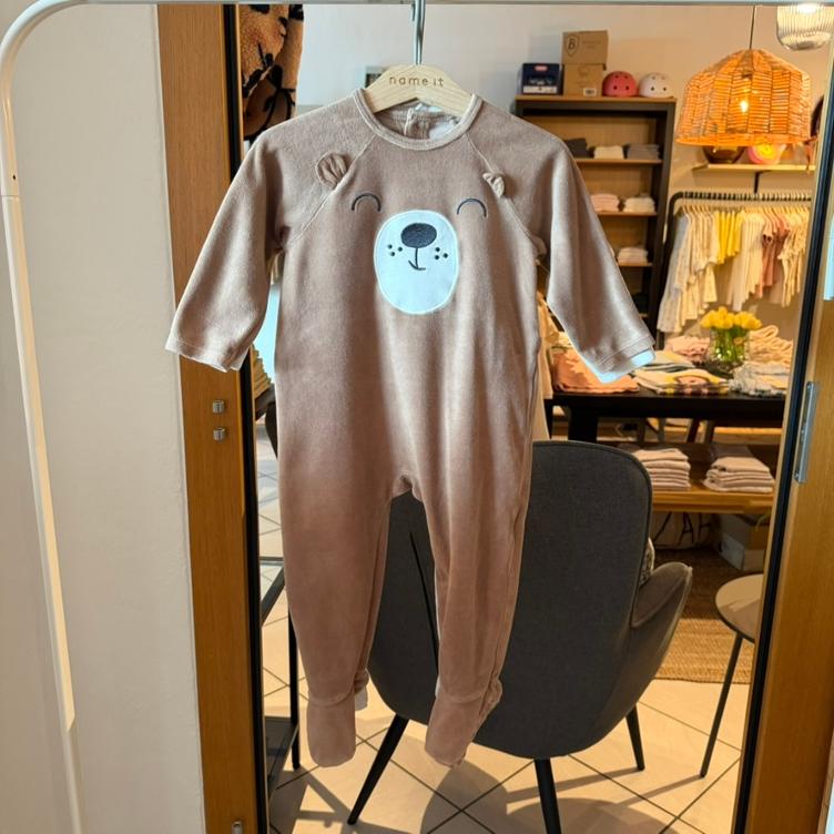 Pre Loved 2er-Set Velours-Strampler von La Redoute I Weiss/Beige I Gr. 86/92