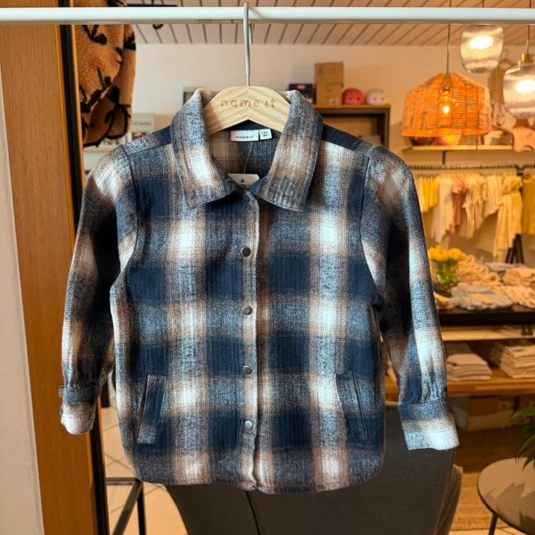 Pre Loved Hemdjacke von Name It I Blau/Weiss/Braun Kariert I Gr. 86