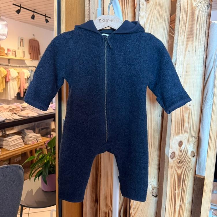 Pre Loved Wollwalk-Overall von Hessnatur I Navy Blau I Gr. 62/68