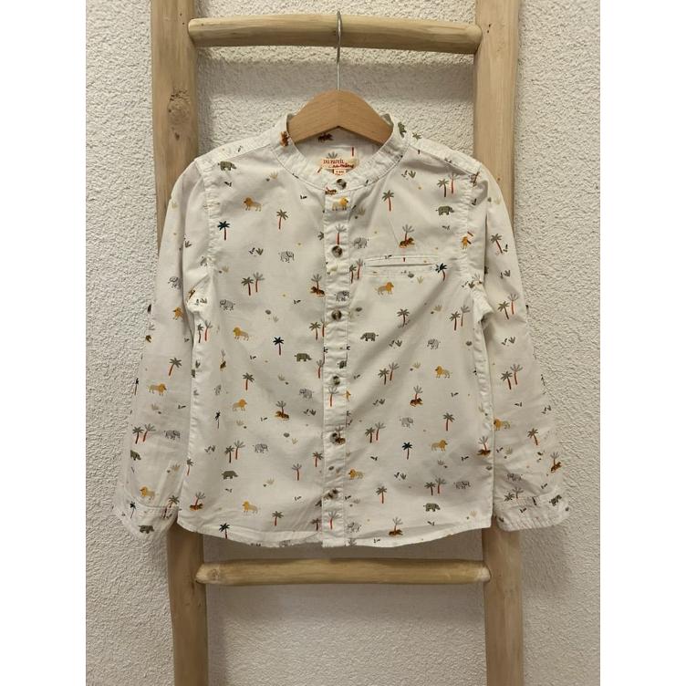 Pre-Loved Hemd von Du Pareil Au Même | Weiss mit Print | Grösse: 116
