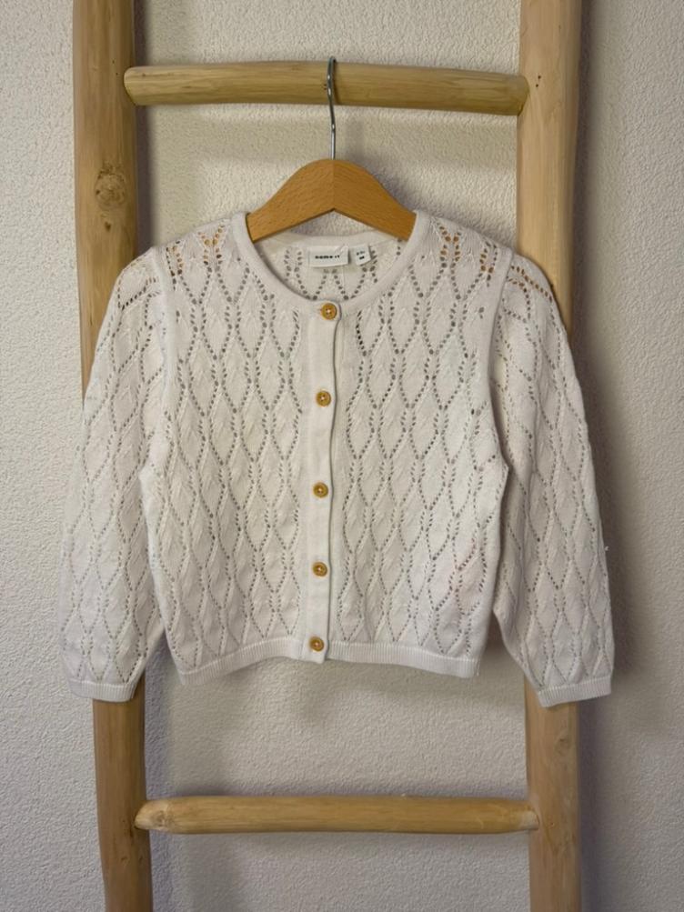 Pre-Loved Strickcardigan von name it – Weiss I Grösse 98 - 2