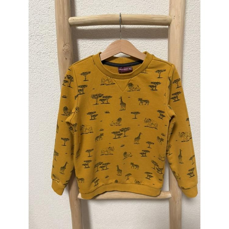 Pre-Loved Sweatshirt von Sergent Major | Senfgelb mit Print | Grösse: 122