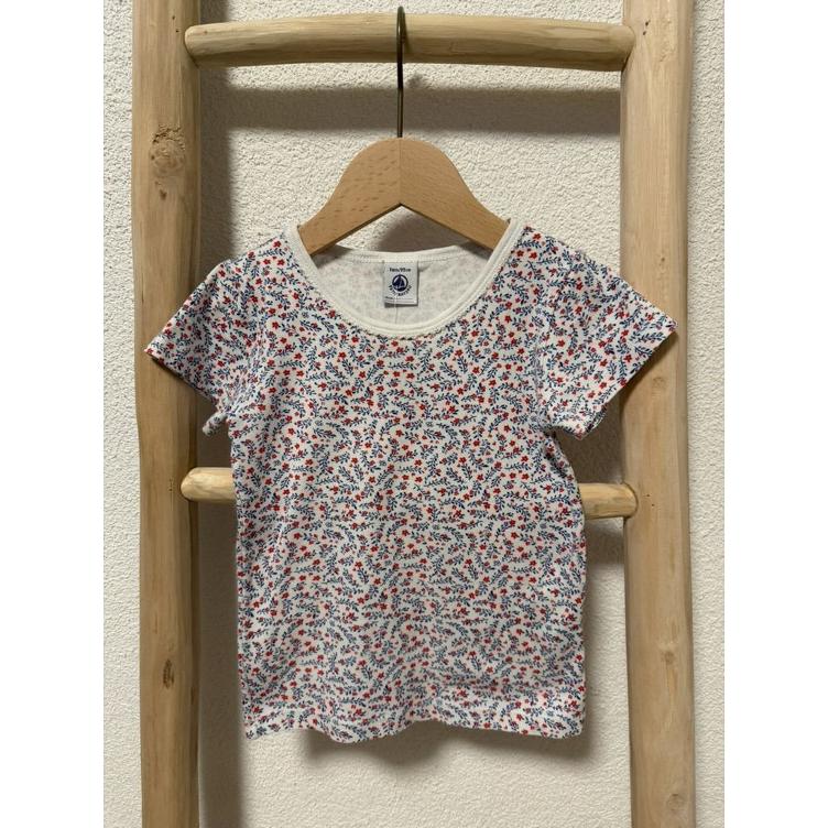 Pre-Loved T-Shirt von Petit Bateau | Blumen Print | Grösse: 95