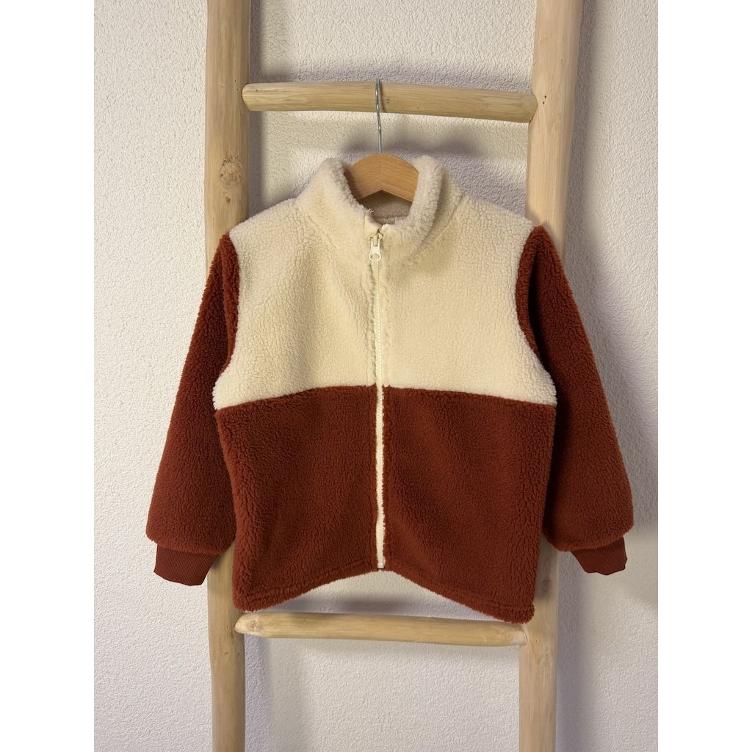 Pre-Loved Teddy Jacke – Name It I Rostrot / Creme I Grösse 104