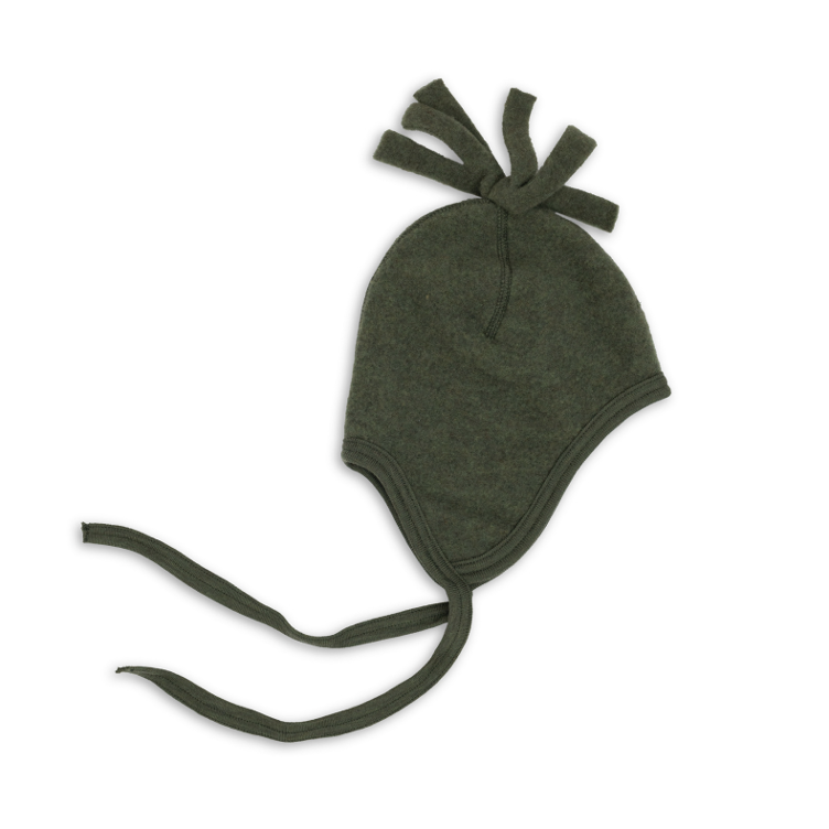 ENGEL Wollfleece-Babymütze mit Bindebändchen und Zipfel