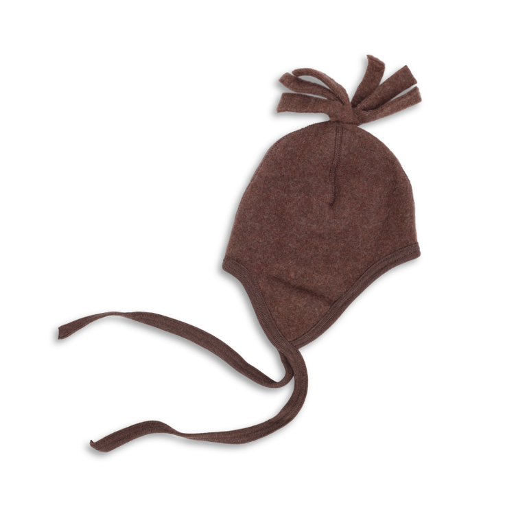 ENGEL Wollfleece-Babymütze mit Bindebändchen und Zipfel