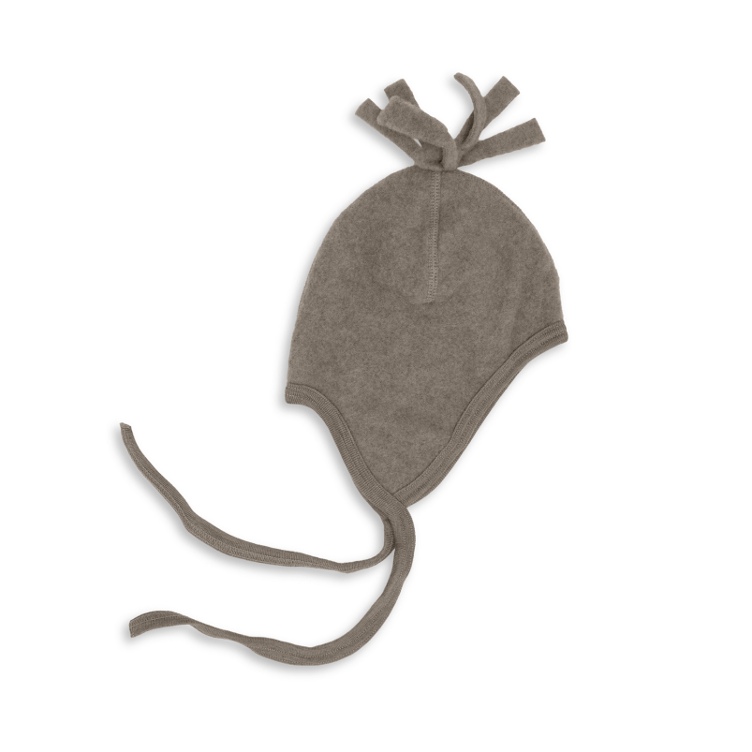 ENGEL Wollfleece-Babymütze mit Bindebändchen und Zipfel