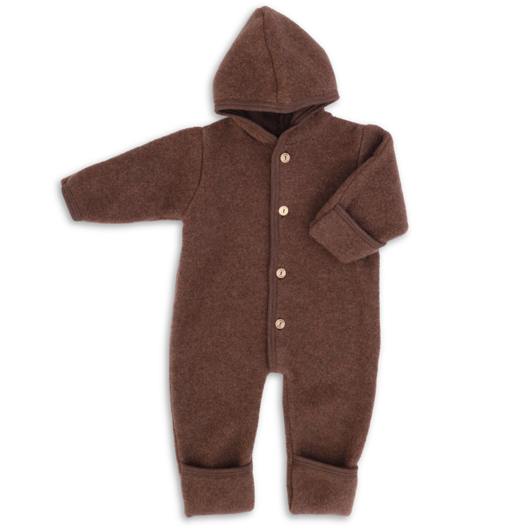 ENGEL Wollfleece-Overall mit Kapuze – 100 % Schurwolle