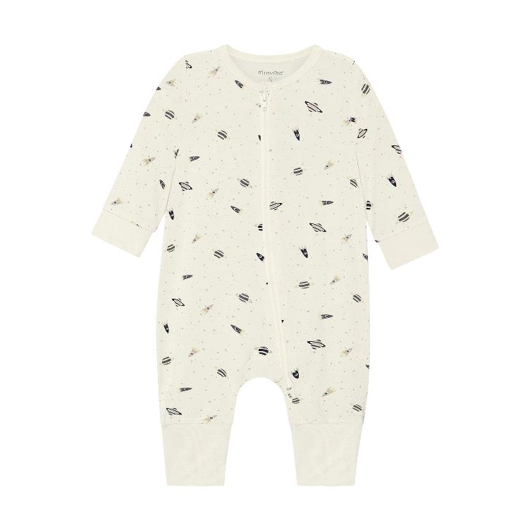 Minymo Baby Schlafanzug aus Bambusviskose – Blue Niagara Mist