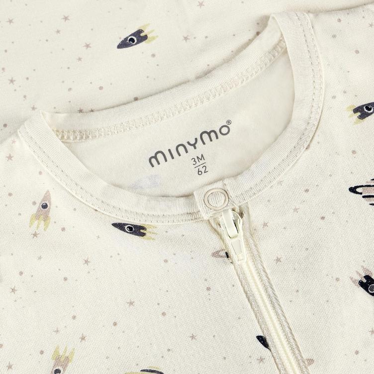 Minymo Baby Schlafanzug aus Bambusviskose – Blue Niagara Mist - 1