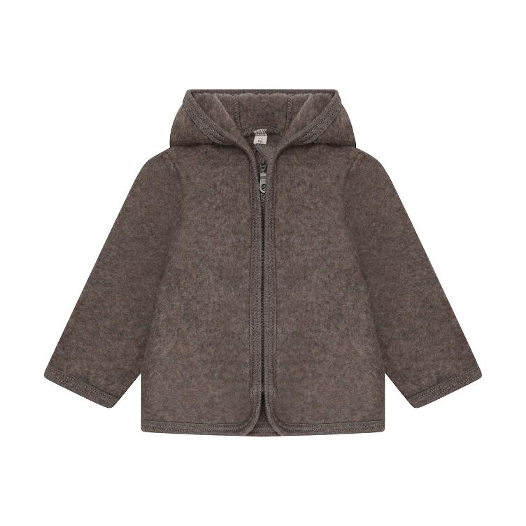 HUTTEliHUT Wollfleece Jacke aus 100 % Merinowolle – Brown Melange