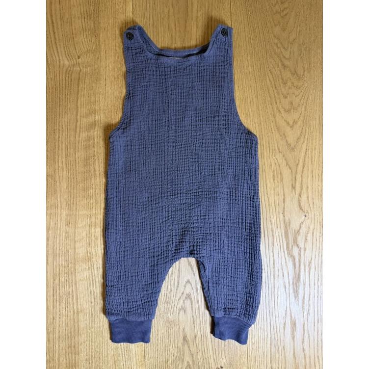 Pre-Loved Gro Company Musselin-Overall LUCCA | Anthrazit Grau | Grösse: 68