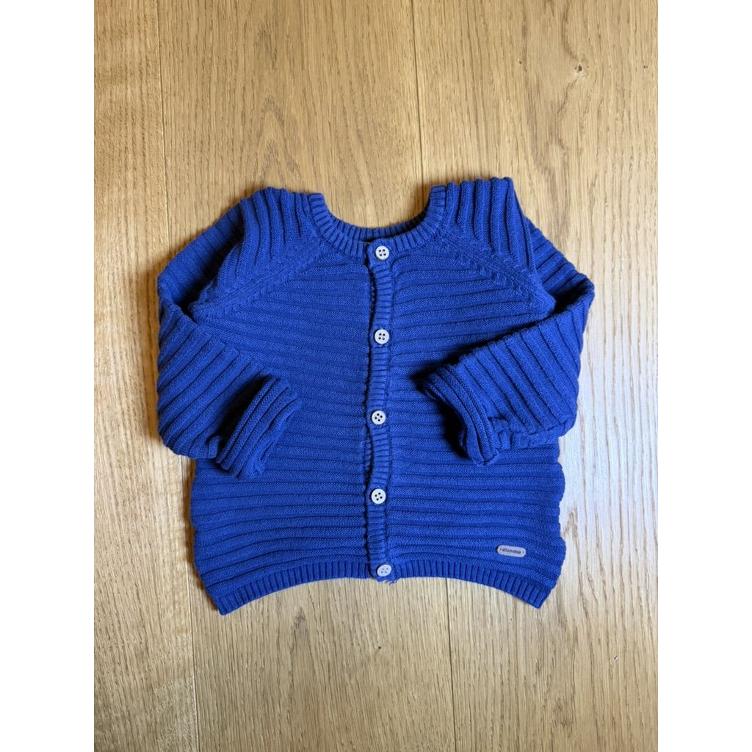 Pre-Loved Minymo Strick-Cardigan | Farbe: Blau | Grösse: 68
