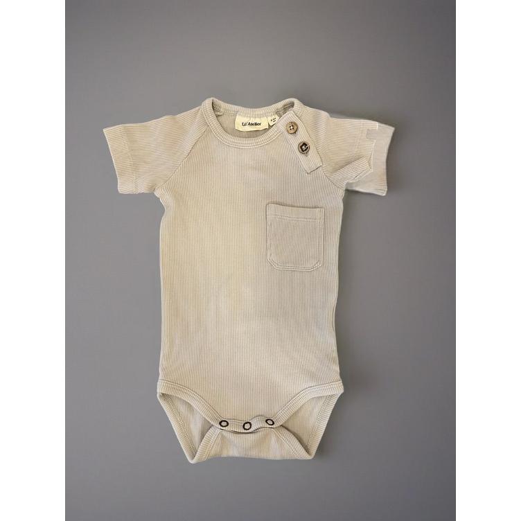 Pre-Loved Name It Kurzarm-Body | Oyster Mushroom | Grösse: 62