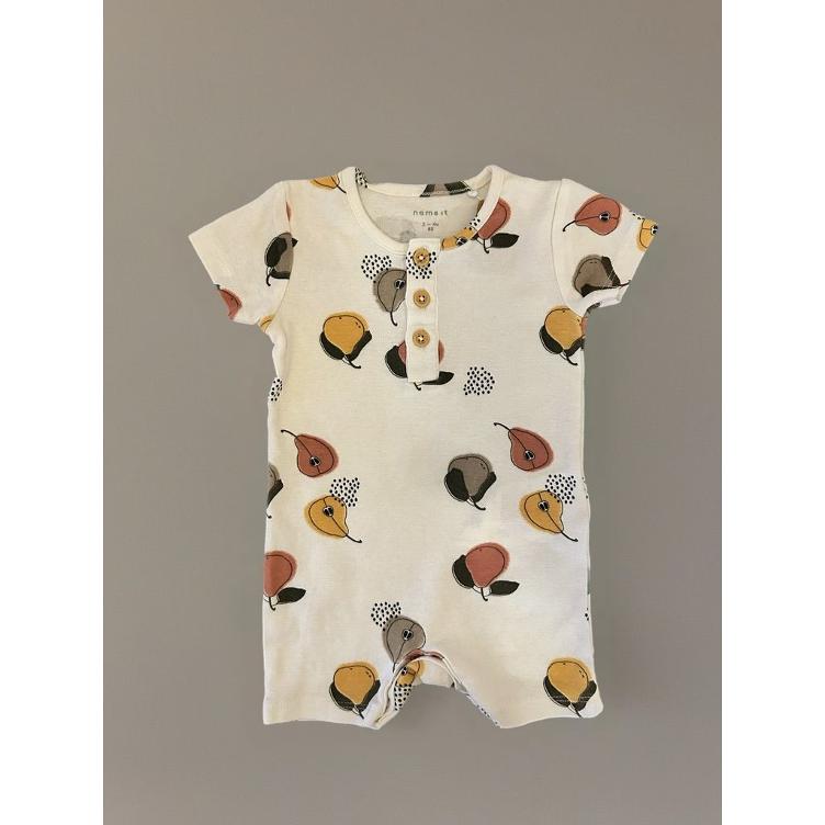 Pre-Loved Name It Overall | Weiß mit Früchte-Print | Grösse: 62