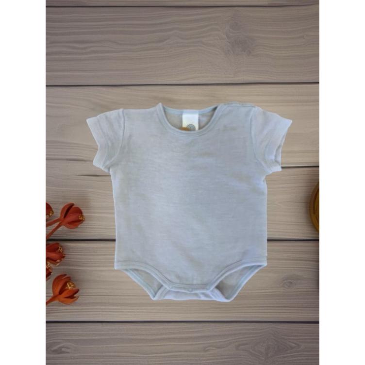 Pre-Loved Sanetta Body | Kurzarm | Babyblau | 100% Merinowolle | Grösse 62