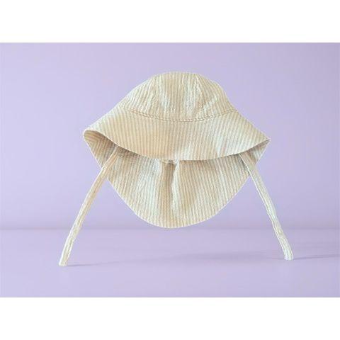 Pre-Loved Sonnenhut von Name It | Humus-Beige Gestreift | Grösse: 0–2 M