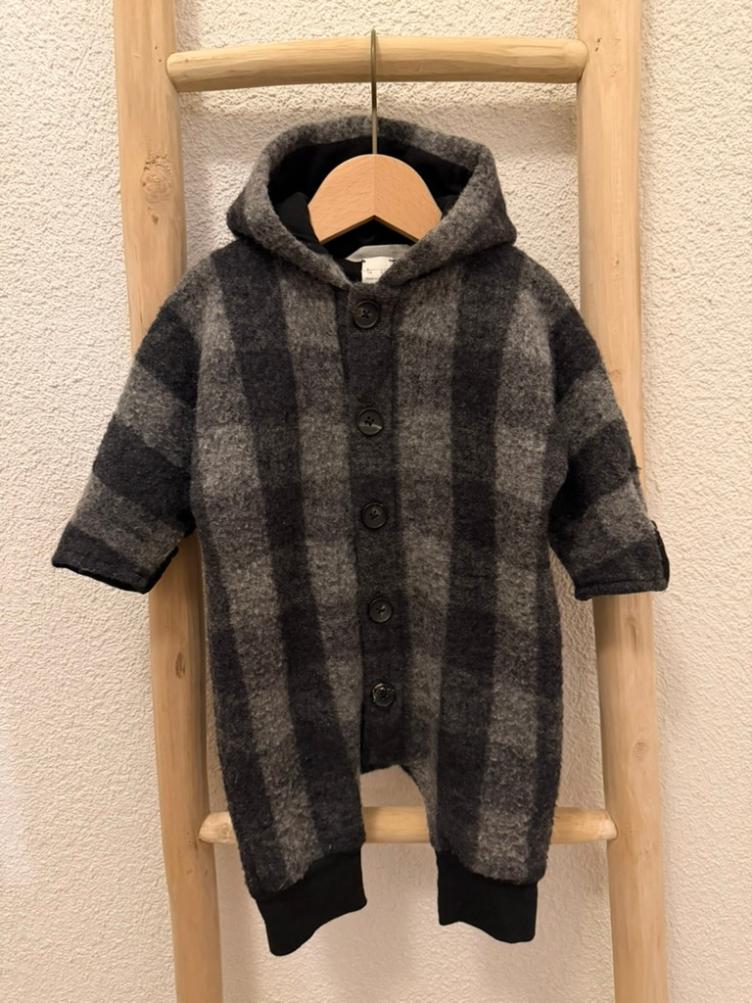 Pre-Loved Wollwalk-Overall von Hessnatur | Grau | Grösse: 62/68 - 0