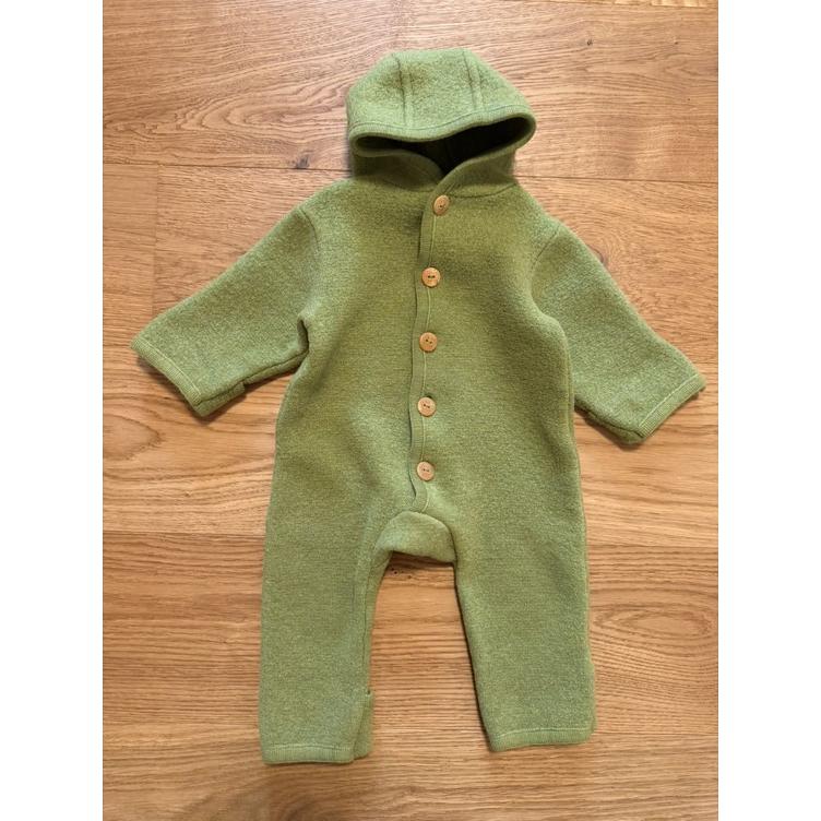 Pre-Loved Wollwalk Overall von hessnatur | Grün (Moosgrün) | Grösse: 74/80