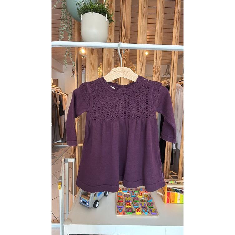 Pre Loved Strickkleid von Sterntaler I Aubergine I Gr. 74