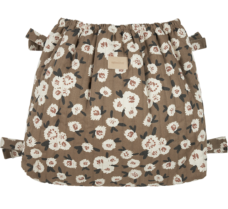 Pre Loved Kinderwagentasche von Nobodinoz I Braun mit Blumenprint