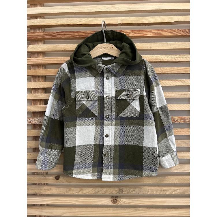 Pre-Loved Name It Flanell-Overhemd mit Kapuze I Grösse 110