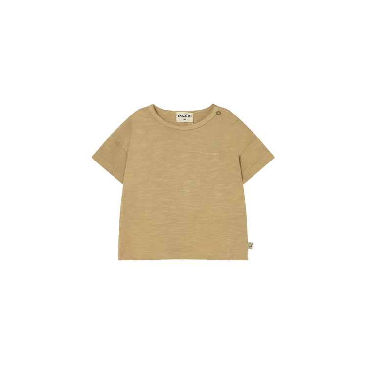 Cozmo – Basic T-Shirt aus softem Slub Cotton (Ivory) mit Cozmo-Stickerei