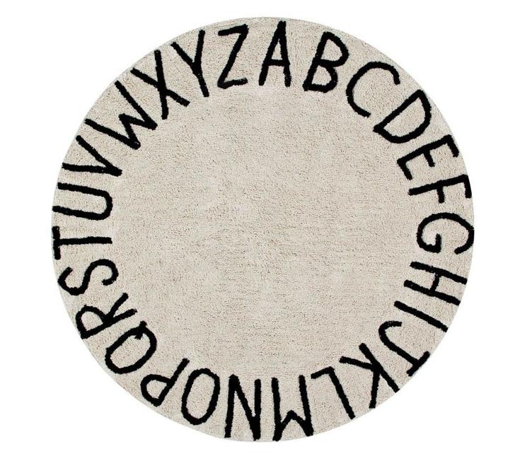 Rug Round ABC Natural-Black `Lorena Canals`
