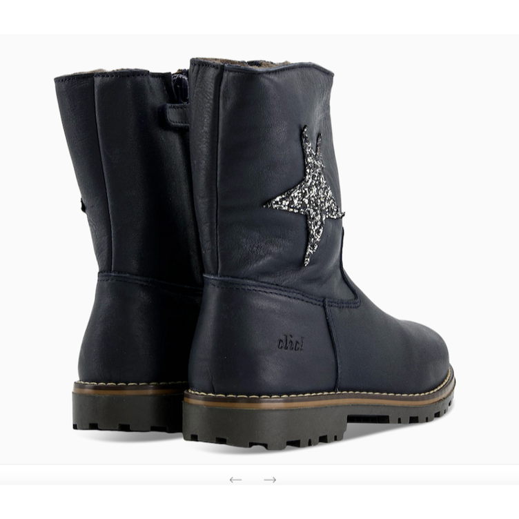 Wasserdichte Winterstiefel mit Lammfell `TEX` in Blau - CLIC - 0