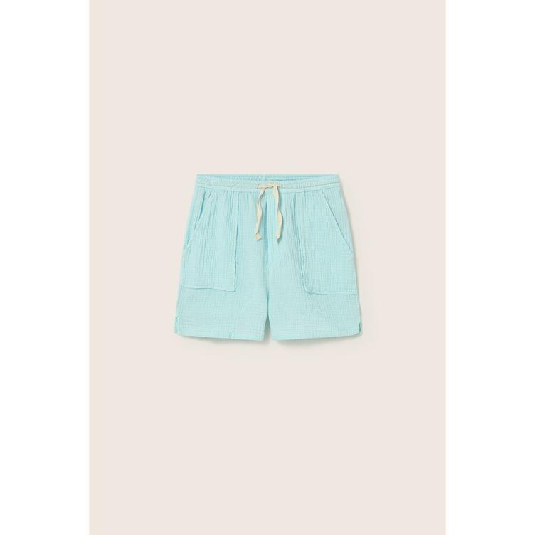 Cozmo – Cove Bermuda Shorts aus weichem Baumwoll-Gauze (Green) mit verstellbarem Bund