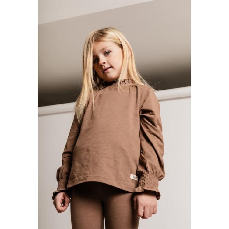 Baje Mädchentop mit Halbrollkragen & Smock-Details