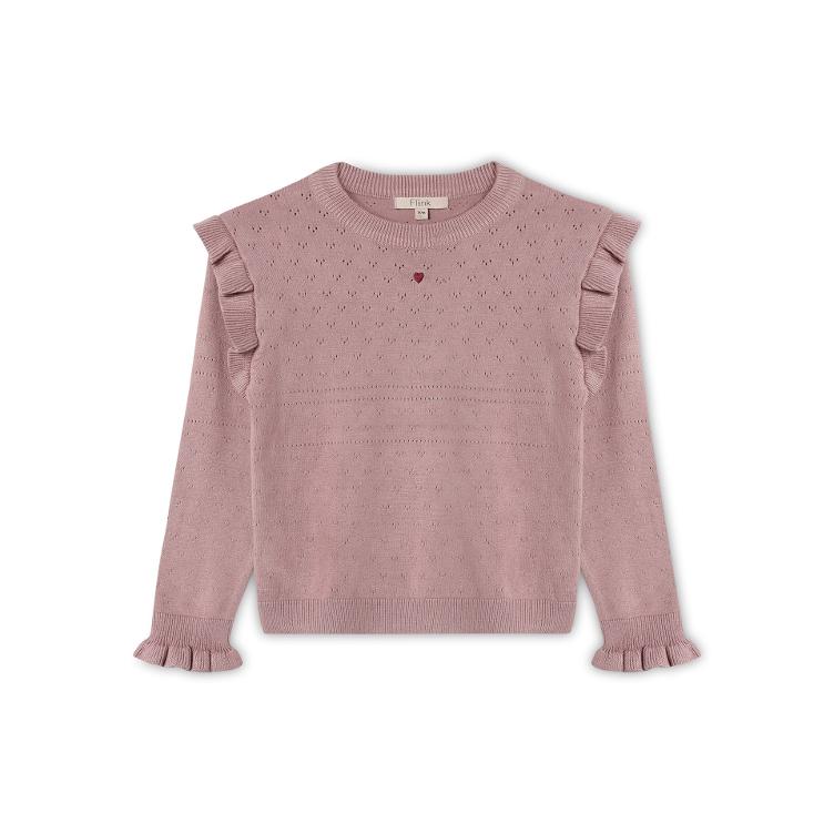 FLIINK – FAME O-Neck Strickbluse aus ECOVERO Viskose (Woodrose)