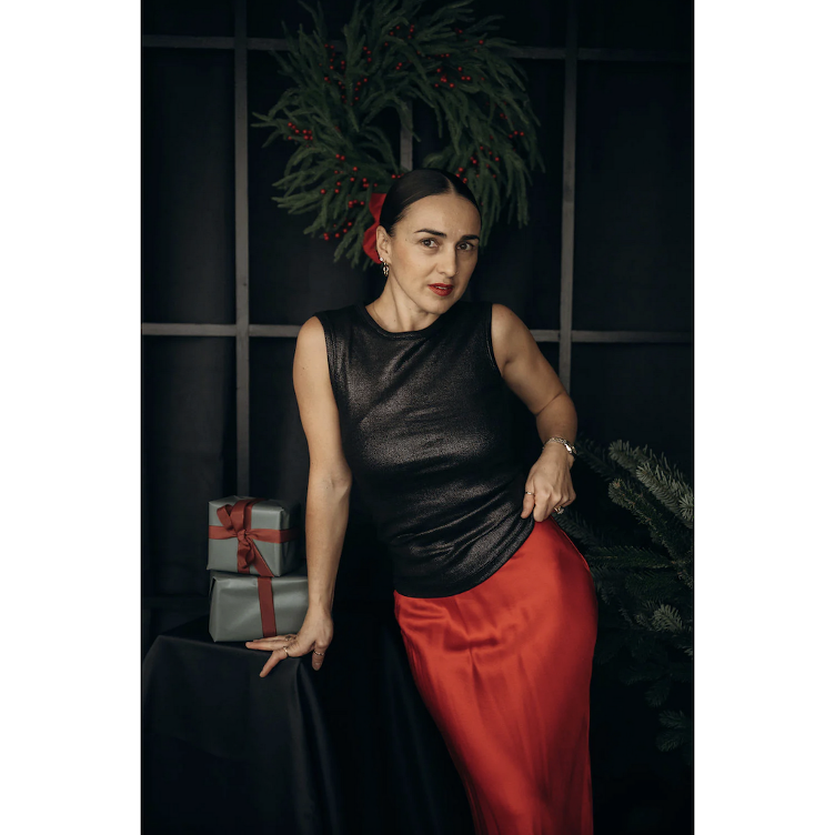 Santa Barbara The Label – Ripp-Trägertop mit Glitzer und breiten Trägern