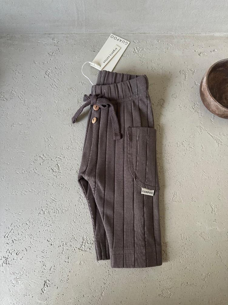 GUAPOO – Organic Rib Leggings Brown (100 % Bio-Baumwolle, GOTS) - 0