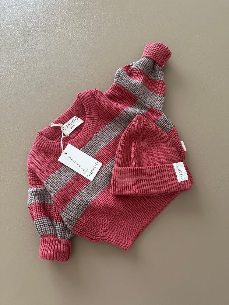 GUAPOO – Knit Beanie Berry (100 % Bio-Baumwolle, GOTS) - 1