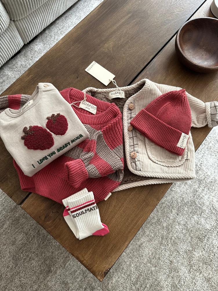 GUAPOO – Knit Beanie Berry (100 % Bio-Baumwolle, GOTS) - 0