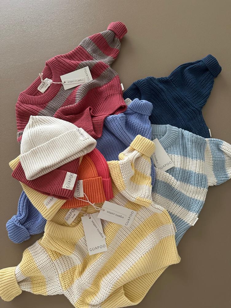 GUAPOO – Knit Beanie Dove (100 % Bio-Baumwolle, GOTS) - 0