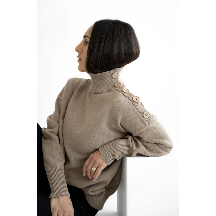 Santa Barbara The Label – Pullover mit Knopfleiste an der Schulter aus 100 % Baumwolle