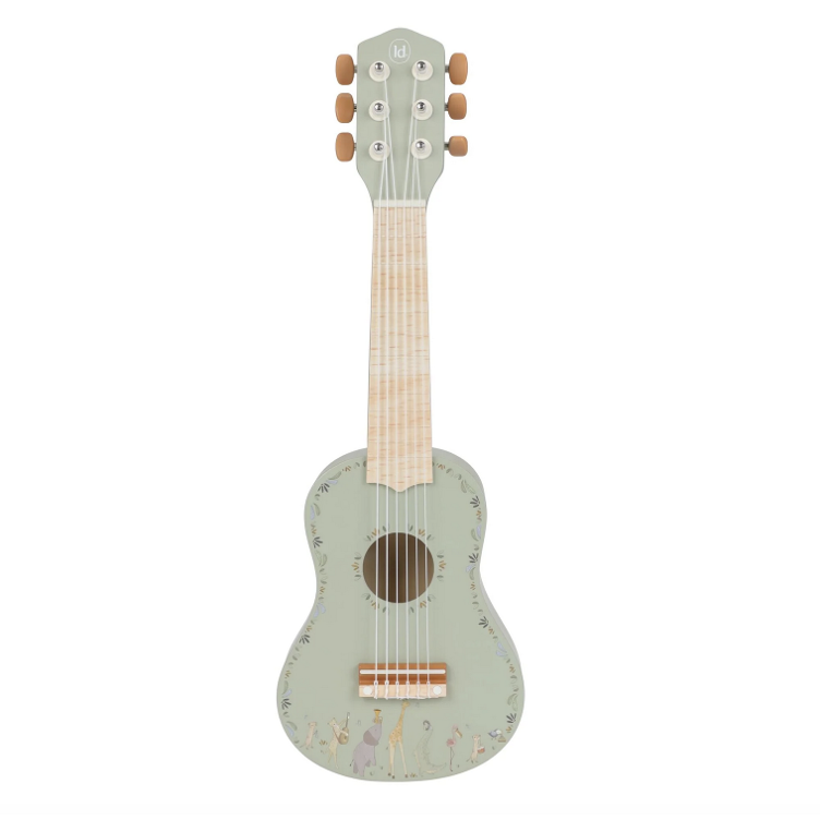 Little Dutch Holzgitarre – Grün / Safari Friends