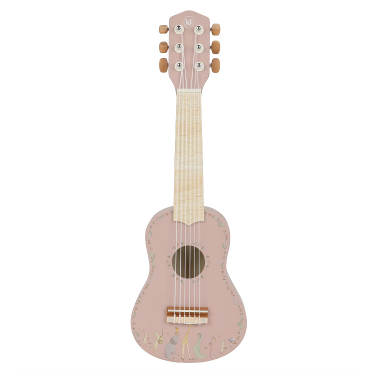 Little Dutch Holzgitarre – Rosa / Safari Friends