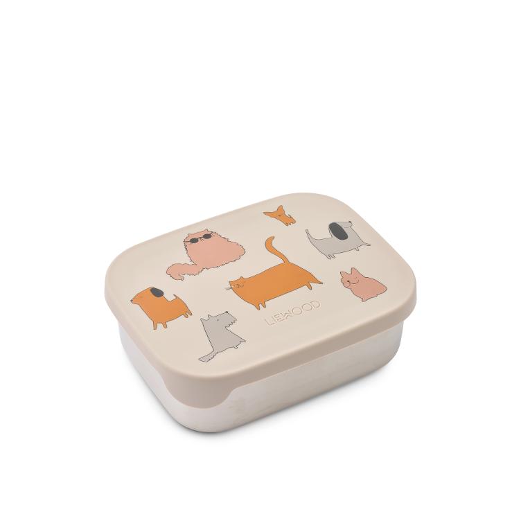 LIEWOOD Arthur Printed Lunchbox – Cats and Dogs / Sandy