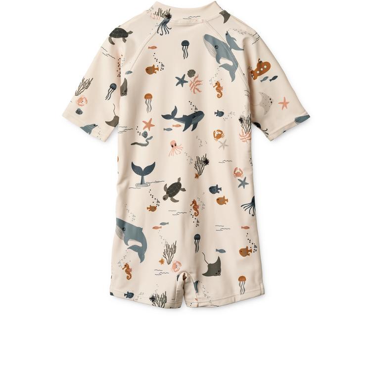Max Printed Shortsleeve Swim Jumpsuit – Sea Creature / Sandy LIEWOOD - 1