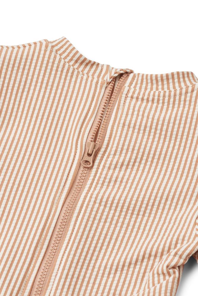 Sille Seersucker Swimsuit – Stripe Pale Tuscany / Creme de la Creme LIEWOOD - 2