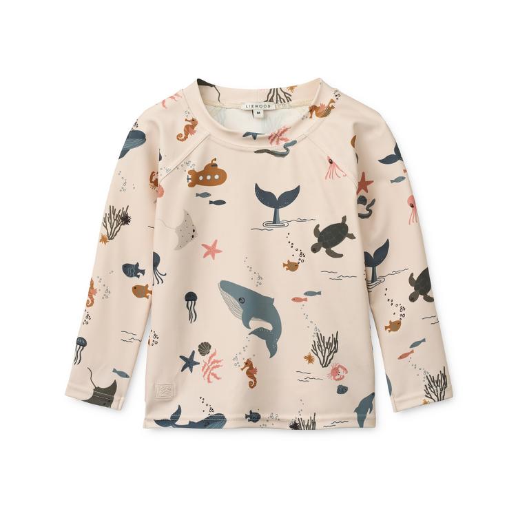 Noah Printed Longsleeve Swim Tee – Sea Creature / Sandy LIEWOOD