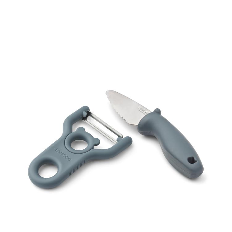 LIEWOOD Pertense Peeler & Knife Set – Kindgerechtes Messer- & Schäler-Set